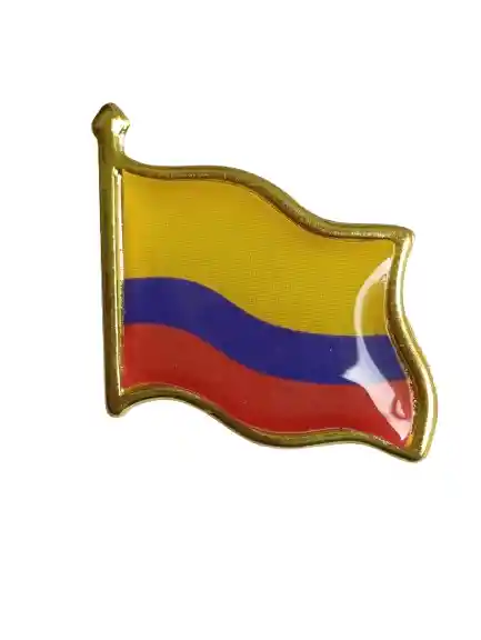 Prendedor Bandera De Colombia Bronce Pin Metálico Tricolor