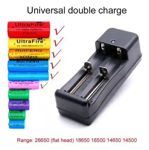 Cargador Dual Para Baterias 18650 Ref/ Mh-x281 Pared 450mah-3.7v