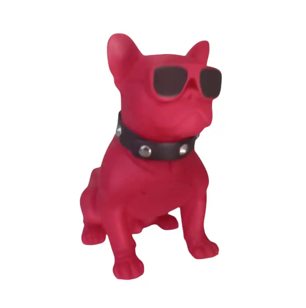 Parlante Bluetooth Perro Bulldog Grande 20 Cm/ Portátil, Usb, Sd, Radio Fm (rojo)