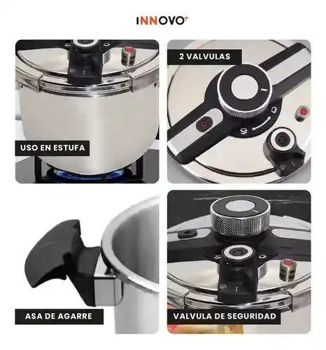 Olla A Presión 7 Litros Nobel Home Acero Quirúrgico Alta Calidad Premium