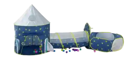 Juguete Camping Carpa Cohete Espacial Con Túnel Y Zona De Juego Niños