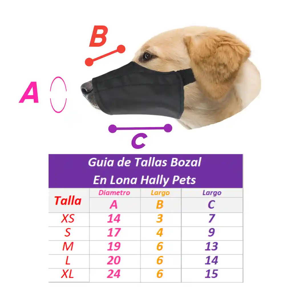 Bozal En Lona Para Mascota Talla L