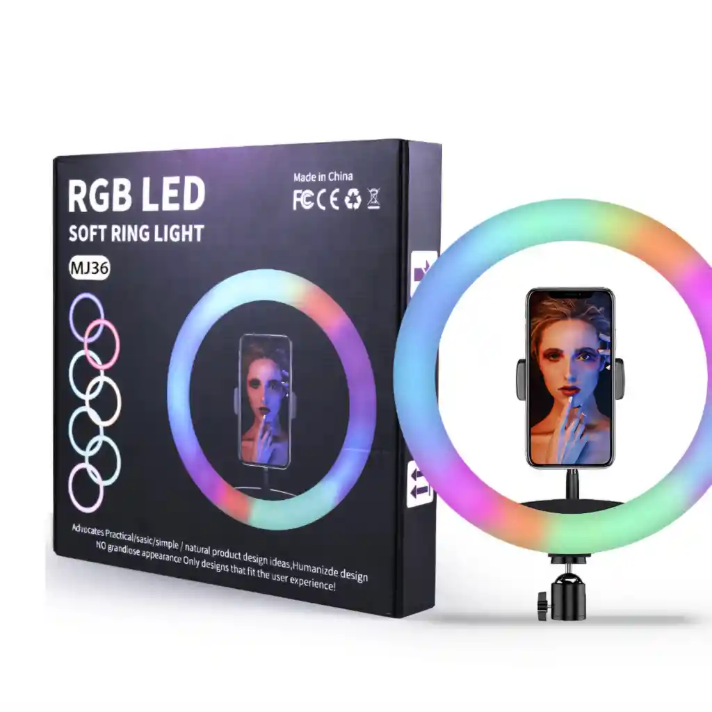 Aro De Luz Rgb 36 Cm Profesional + Tripode