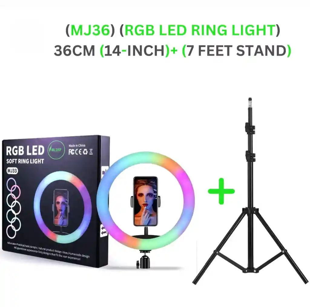 Aro De Luz Rgb 36 Cm Profesional + Tripode