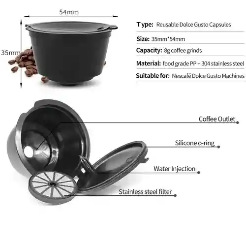 Capsula Compatible Con Dolce Gusto X 6 Unidades Recargable