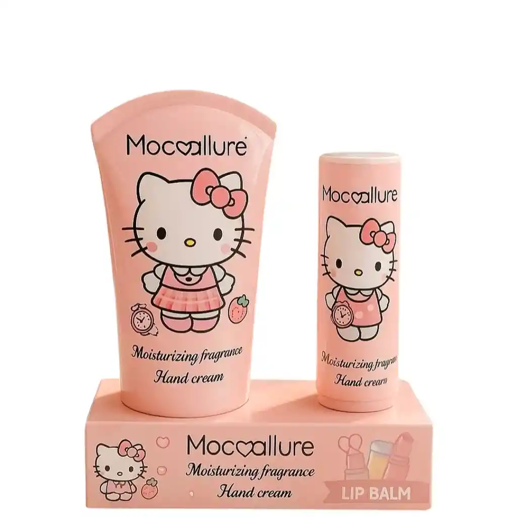 Set De Crema De Manos + Bálsamo De Labios Kitty