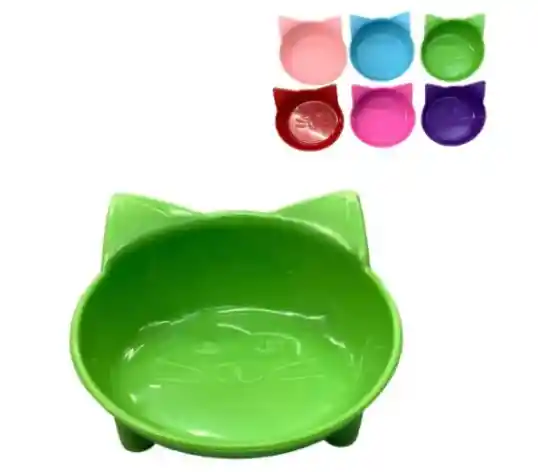Plato Plastico Para Comida De Mascotas En Forma De Gato Comedero Para Perros Y Gatos