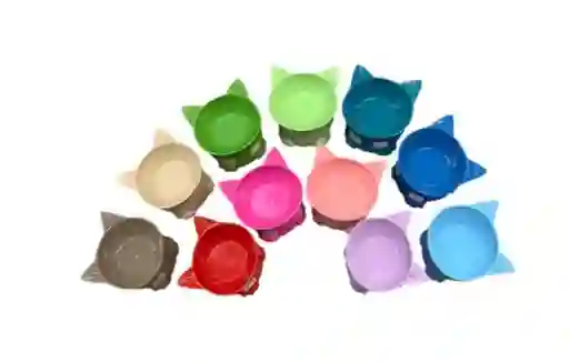 Plato Plastico Para Comida De Mascotas En Forma De Gato Diseño Alto Comedero Para Perros Y Gatos