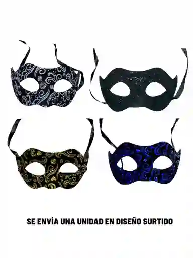 Antifaz Terciopelo Escarchado Colores Surtidos X 1 Unidad Para Hora Loca, Halloween, Carnaval Ref: 2909c-3