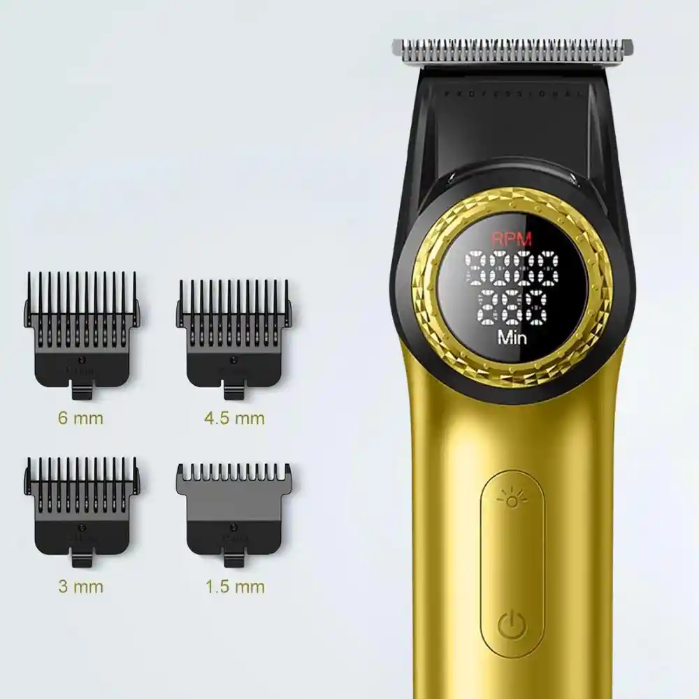 Maquina De Motilar Cortadora De Cabello Inalambrica Profesional Bldc Hair Trimmer Vgr V-977 Amarilla