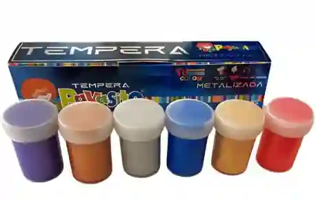 Pintura Tempera Payasito Color Metalizada Caja X6
