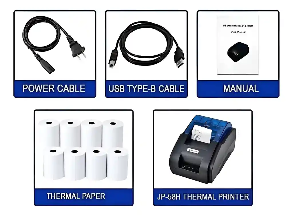 Combo Impresora Pos Térmica Tickets 58mm Xprinter + 8 Rollos