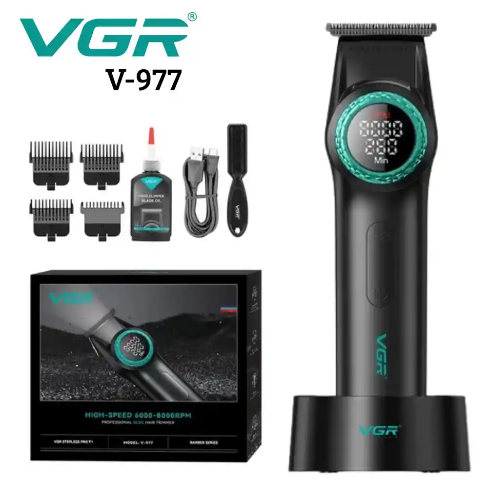 Maquina De Motilar Cortadora De Cabello Inalambrica Profesional Bldc Hair Trimmer Vgr V-977 Azul