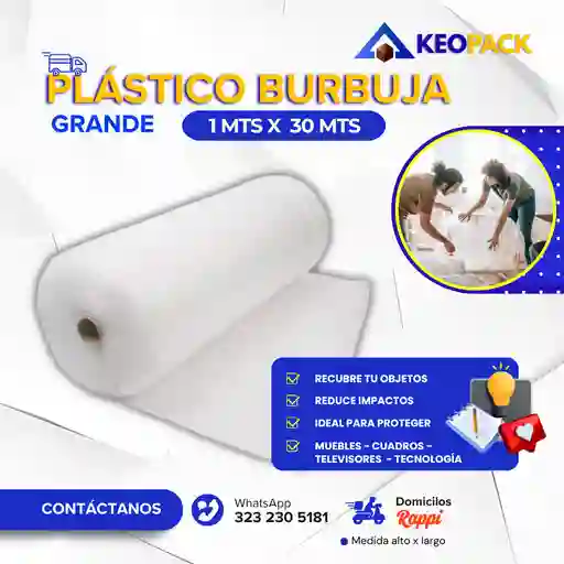 Plástico Burbuja 1 Mts X 30 Mts