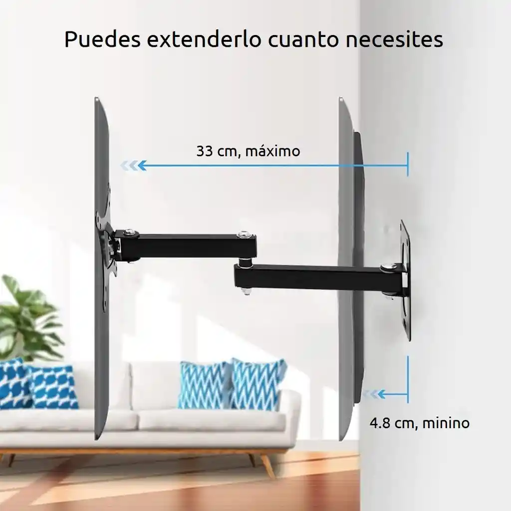 Soporte Tv Monitor Pc 13 14 17 19 21 24 27 Base Móvil Pared