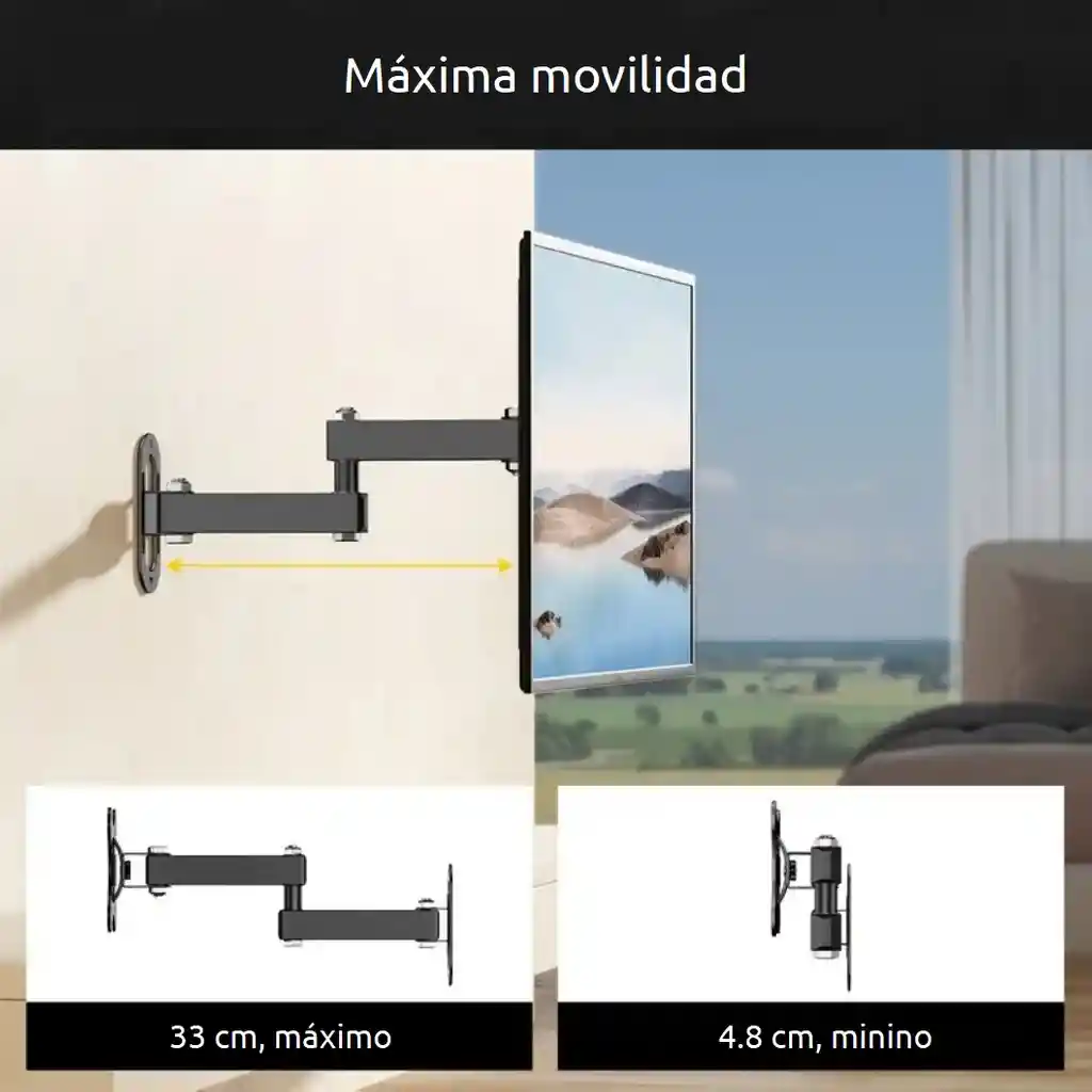Soporte Tv Monitor Pc 13 14 17 19 21 24 27 Base Móvil Pared