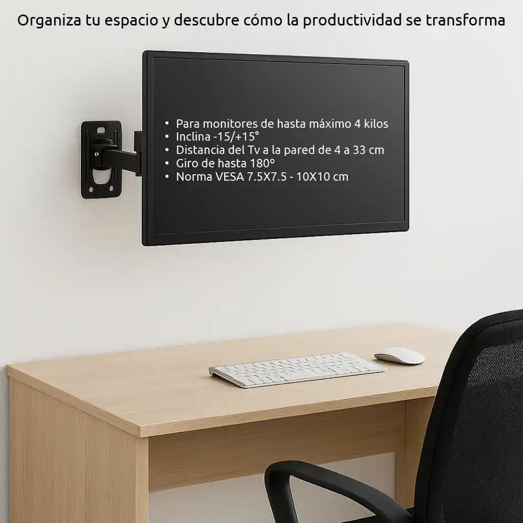 Soporte Tv Monitor Pc 13 14 17 19 21 24 27 Base Móvil Pared