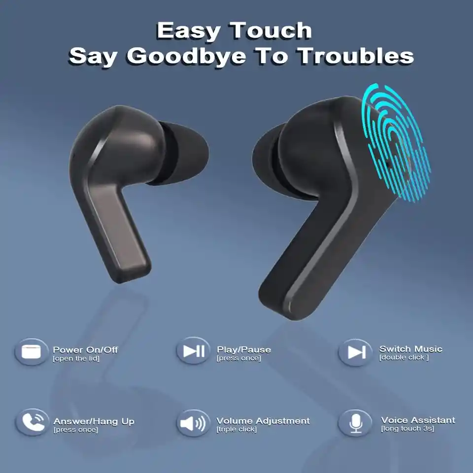 Audífonos Inalámbrico Estéreo Bluetooth Resiste Sudor Música Estéreohifilarga Duración Cómodo