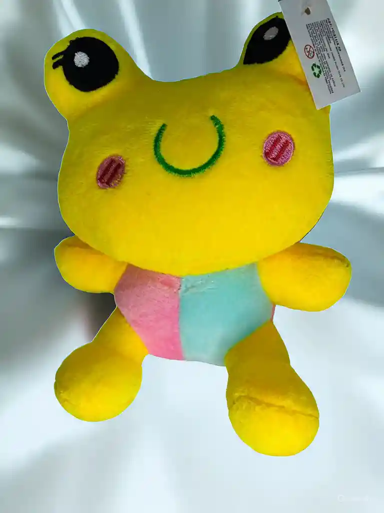 Juguete Muñeco Peluche Diseño Rana Amarilla Para Niño Hombre O Mujer 18 Cm Aprox