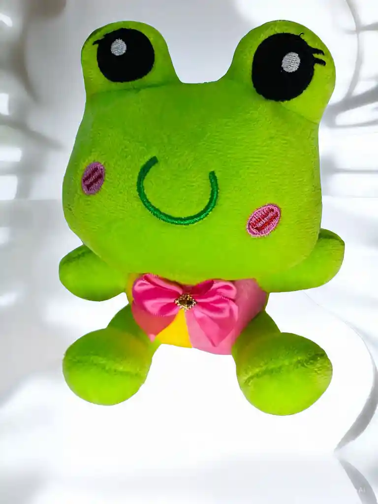Juguete Muñeco Peluche Diseño Rana Verde Para Niño Hombre O Mujer 18 Cm Aprox