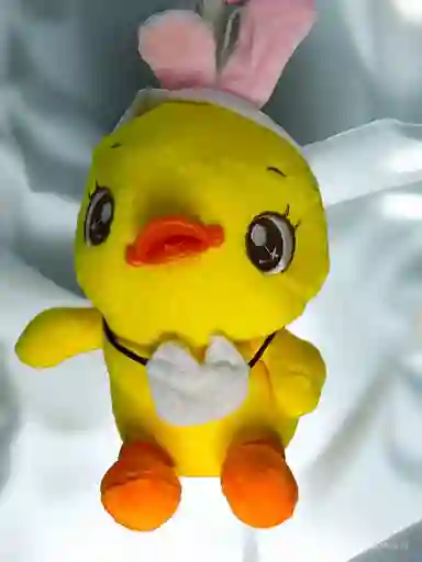 Juguete Muñeco Peluche Diseño Patico Con Orejas De Conejo Para Niño Hombre O Mujer 19 Cm Aprox