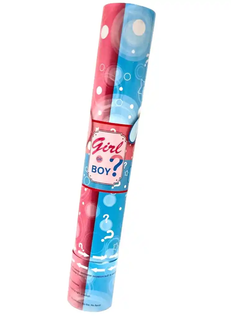 Lanza Confeti Azul Para Revelación De Genero 29 Cm