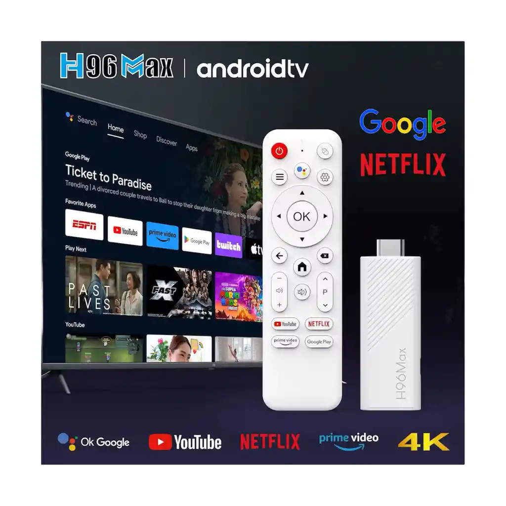 Android Tv Stick H96 Max – 4k Ultra Hd | 4gb Ram + 32gb Rom