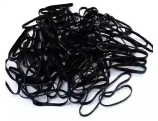 Paquete De Cauchos Para Cabello Color Negro Por 50 Unidades