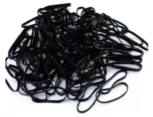 Paquete De Cauchos Para Cabello Color Negro Por 50 Unidades