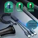 Cargador De Carro Tranyoo De Tres Puntas 30w – Carga Súper Rápida Para Todos Tus Dispositivos