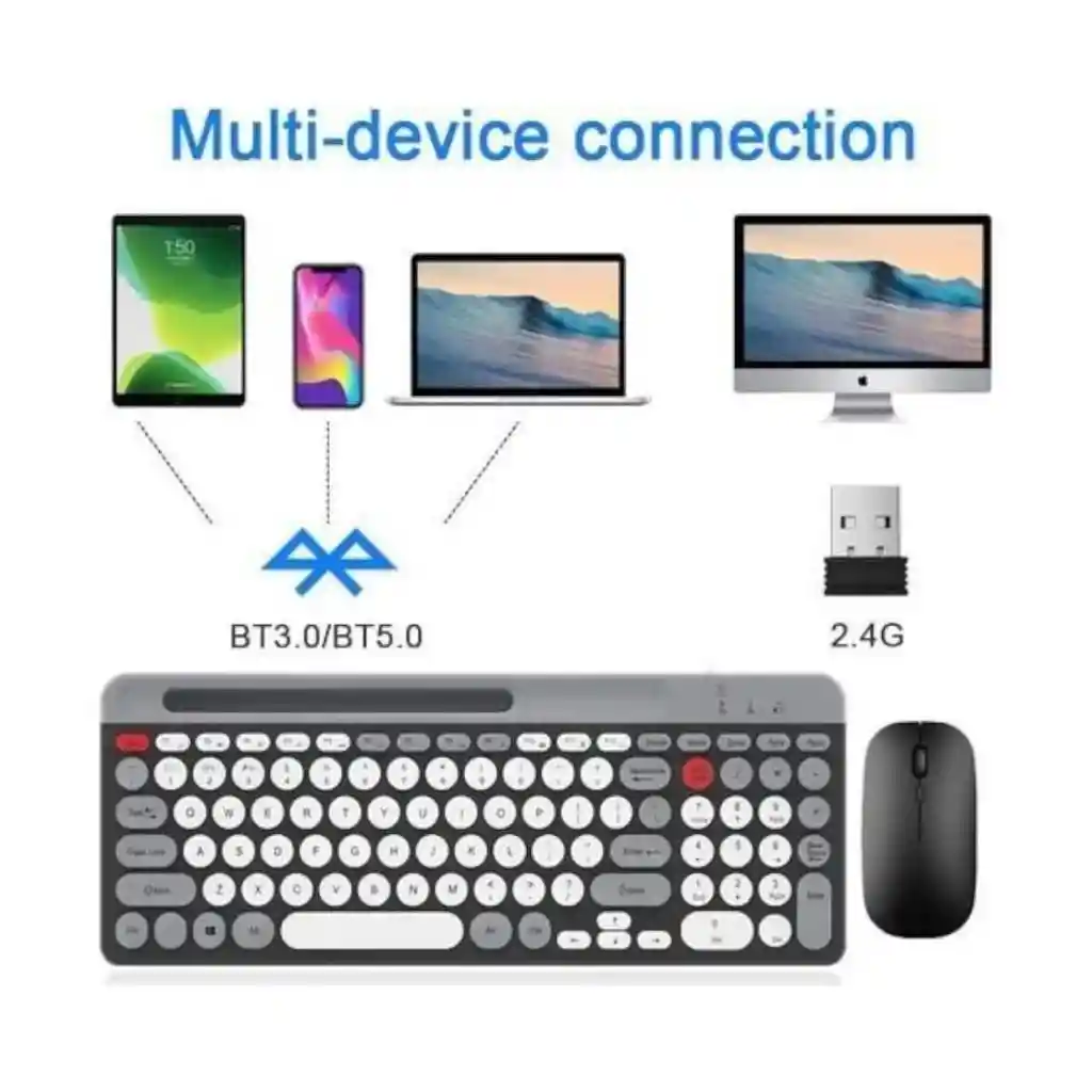 Combo De Teclado Y Mouse Recargables E Inalámbricos Zyg-806