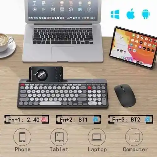 Combo De Teclado Y Mouse Recargables E Inalámbricos Zyg-806