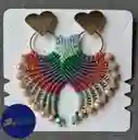Aretes Alitas, Pavo Reales, Alas De Ángel En Micro Macramé, Brisa Terracota