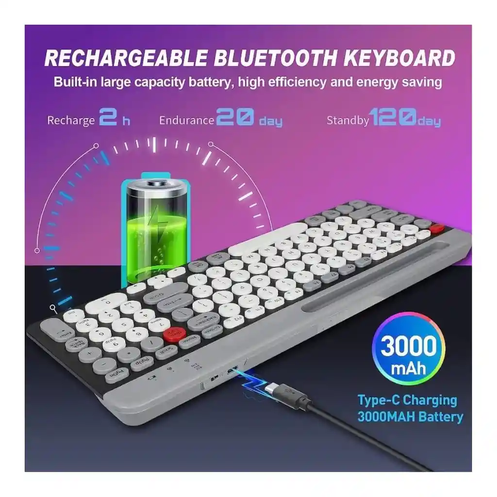Combo De Teclado Y Mouse Recargables E Inalámbricos Zyg-806