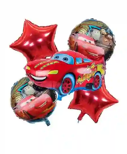 Bouquet Niño Globos Metalizados 5 Piezas Cars