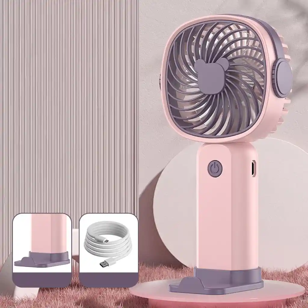 Ventilador Portátil Plegable | Rosado – Tu Mejor Aliado Contra El Calor, En Cualquier Lugar | Klw-f8