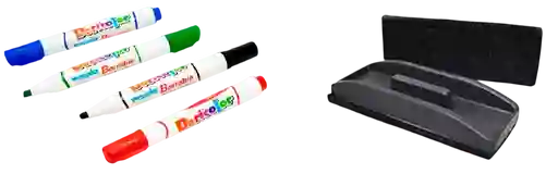 Set De Marcador Borrable + Borrador Para Tableros