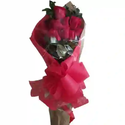 Ramo O Bouquet Alargado De 6 Rosas
