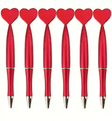 Boligrafo Esfero Retractil Tinta Negra Diseño De Corazon