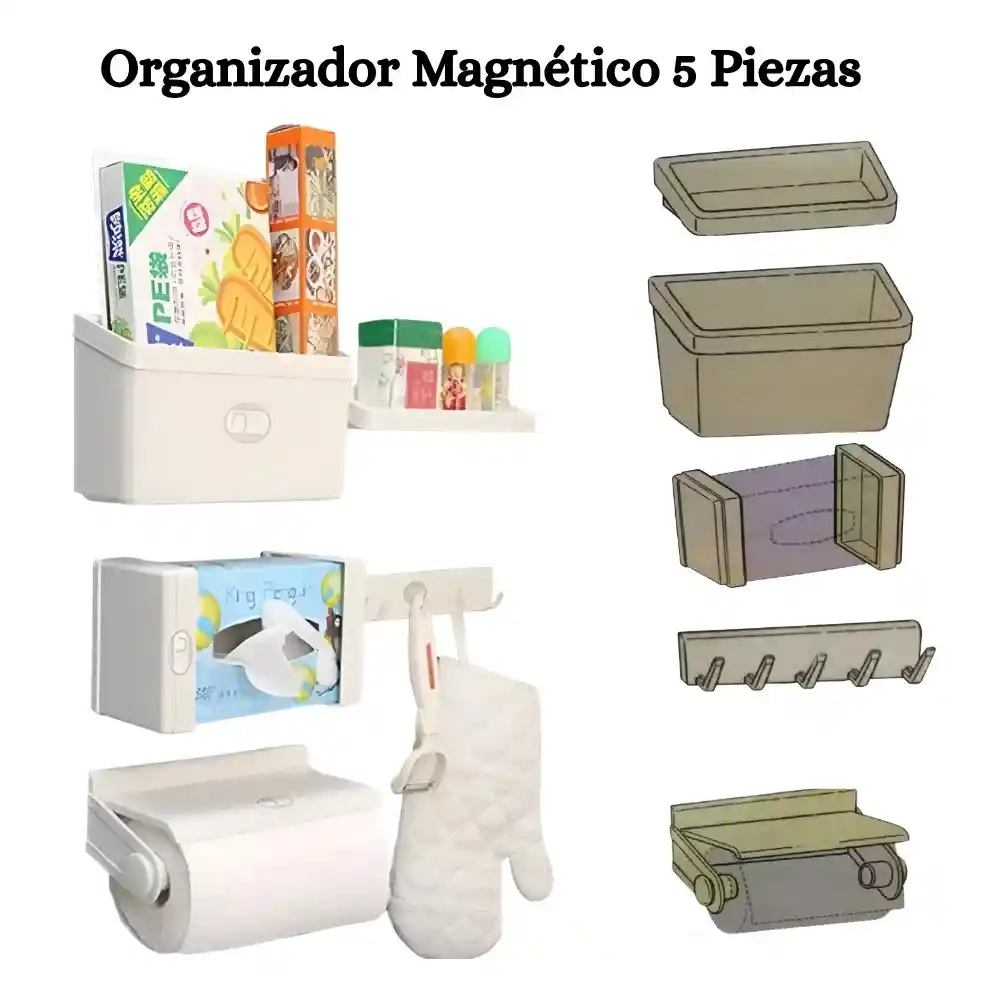 Organizador Cocina Magnetico De Nevera 5 Piezas Multifuncional