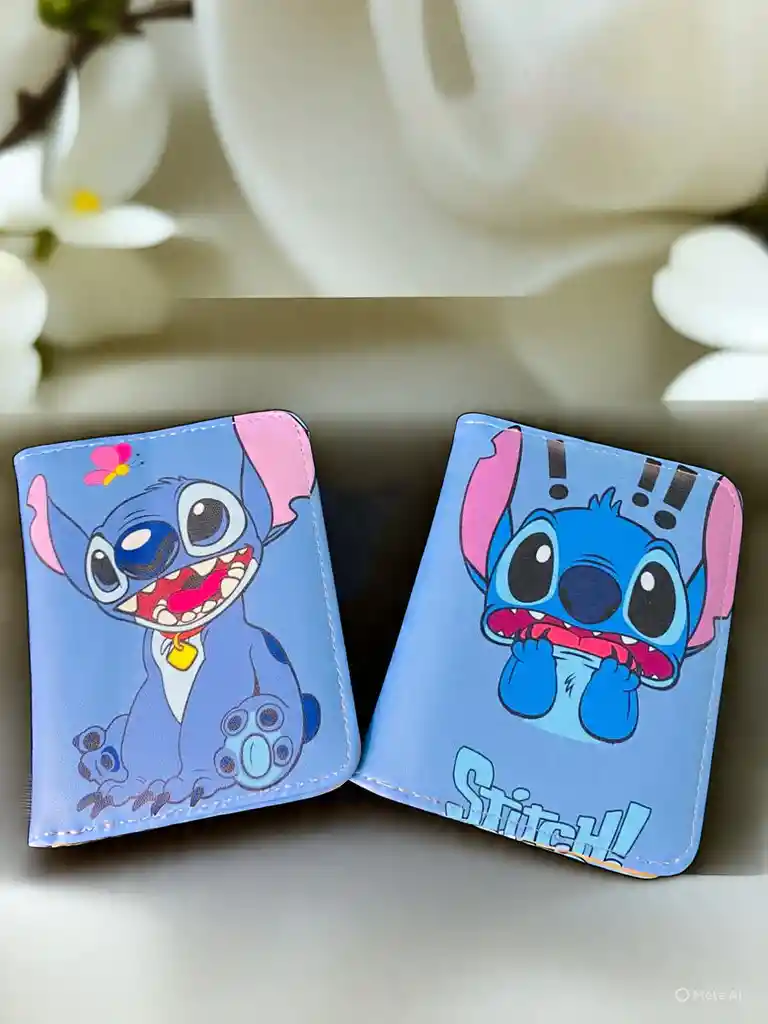 Billetera De Cuero Sintetico Diseño Stitch