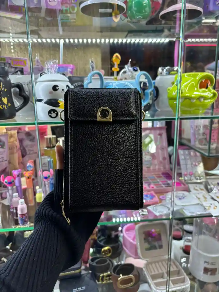 Bolso Porta Celular Con Riata Fina, Varios Bolsillos, Tarjetero - Monedero
