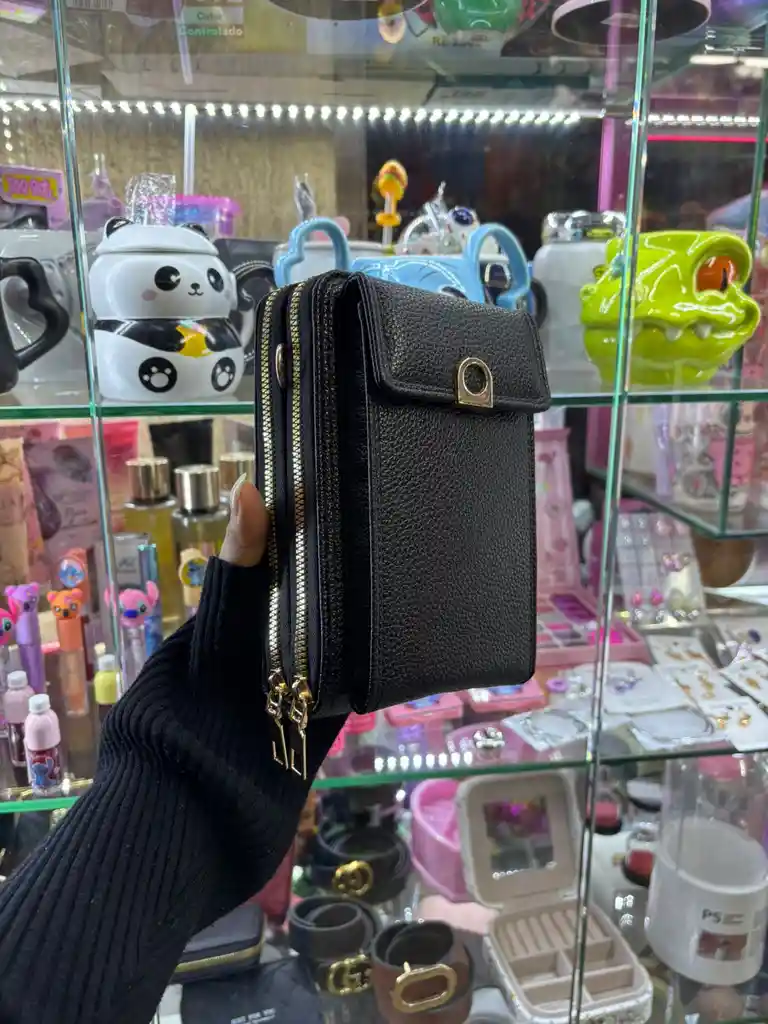 Bolso Porta Celular Con Riata Fina, Varios Bolsillos, Tarjetero - Monedero