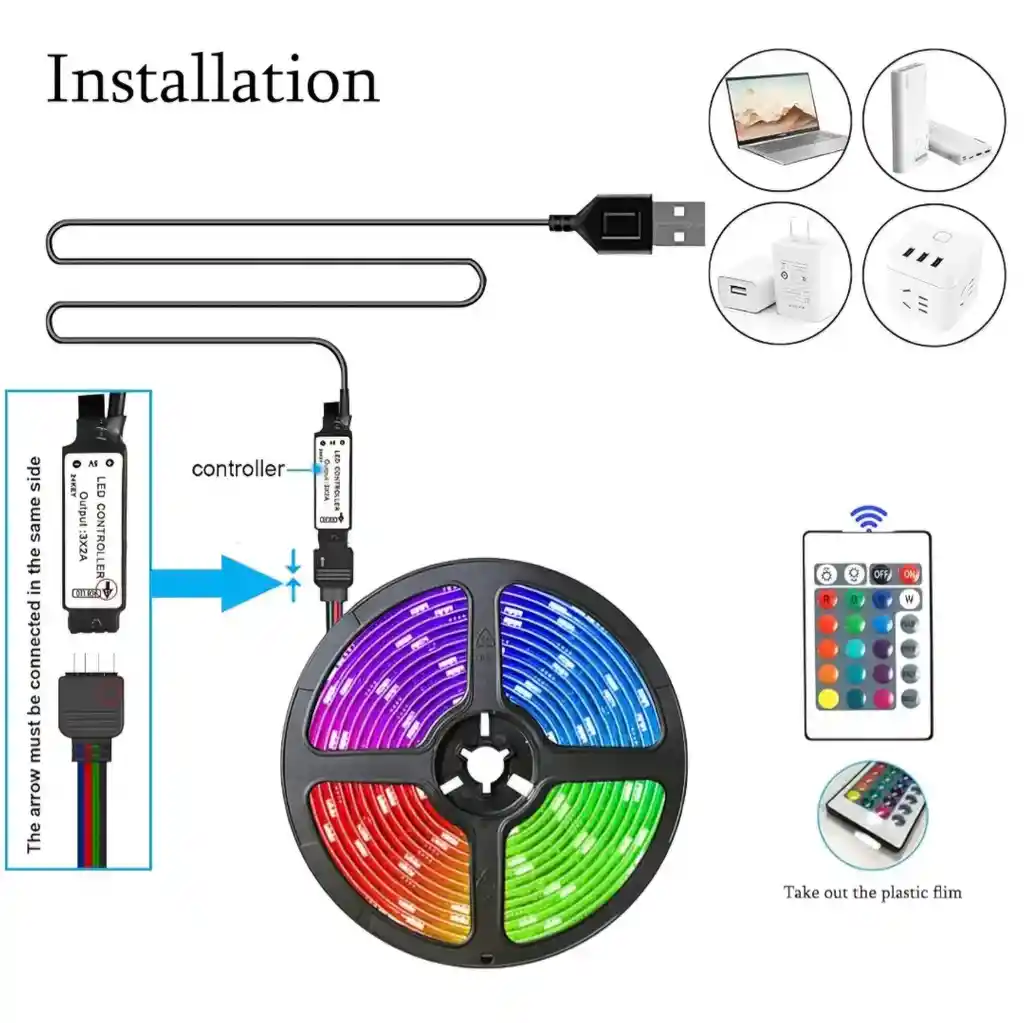 Cinta Led Rgb Usb 10 Metros