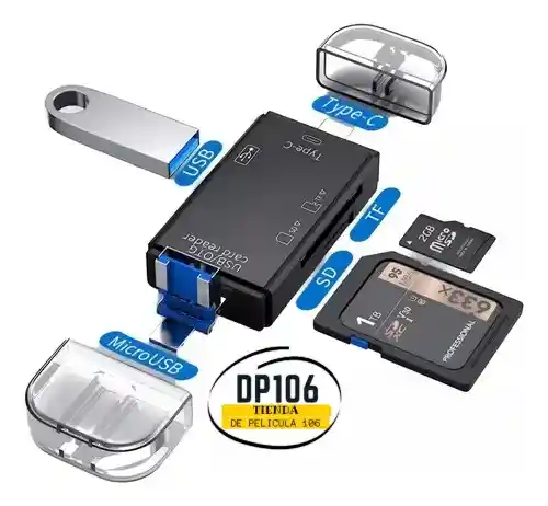 Adaptador / Multi Lector De Memoria Usb / Sd 6 En 1