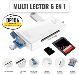 Adaptador / Multi Lector De Memoria Usb / Sd 6 En 1