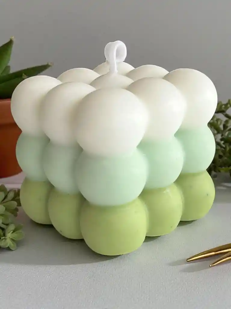 Regalo Especial Vela Decorativa Y Aromatizante Bubble Bliss Brasil Con Aroma A Vainilla Pomelo Mediana