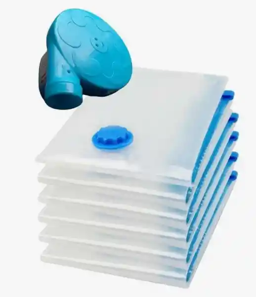Kit 5 Bolsas Ahorradoras De Espacio 100x70 + Bomba Eléctrica
