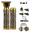 Combo Maquina De Motilar Patillera Afeitadora Rasuradora 3 En 1 Recargable