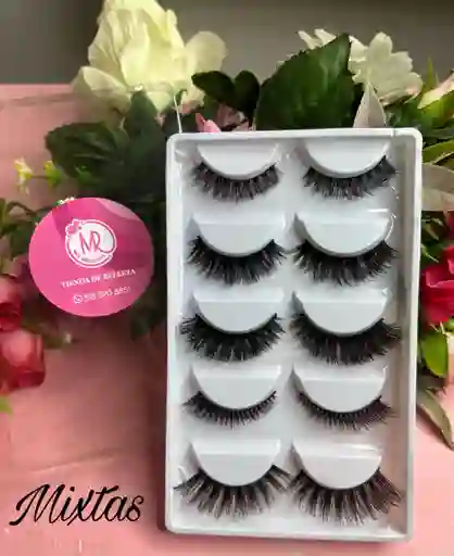 Paquete De Pestañas Postizas 5d Por 5 Pares (mixtas).